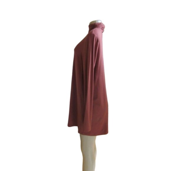 Peruvian Connection Brown Pima Cotton Turtleneck Long Blouse Size L - Picture 3 of 5